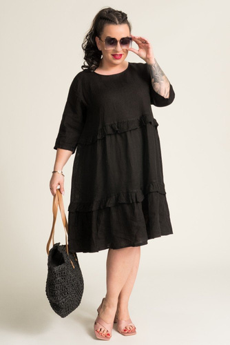 Black GAFFE Linen Dress
