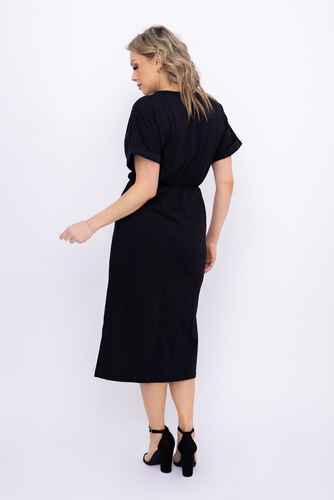 Czarna Sukienka z koronką BERMENTO