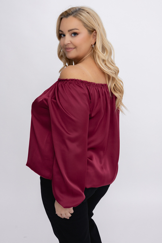 Bordowa satynowa Bluzka