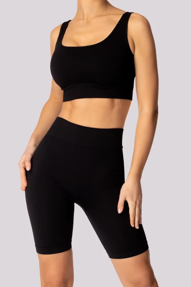 Schwarz gestreifte Bikershorts