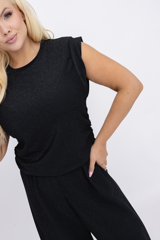 Czarny Komplet błyszczący