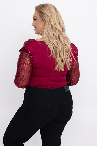 Wiśniowe Body cekinowe