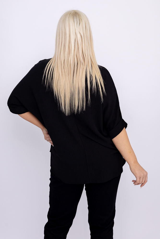  Czarna Bluzka z wisiorkiem BELUCIO