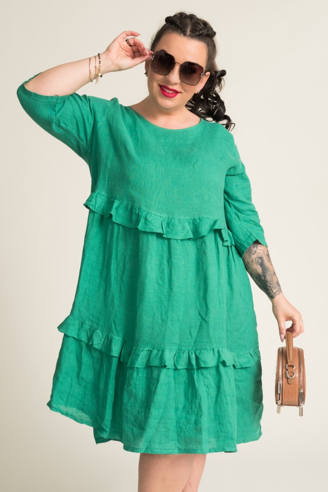 Green GAFFE Linen Dress