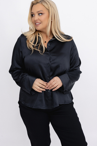 Camisa de raso negra