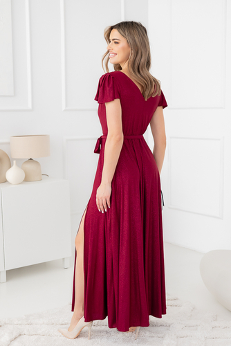 Kastanienbraunes Brokatkleid