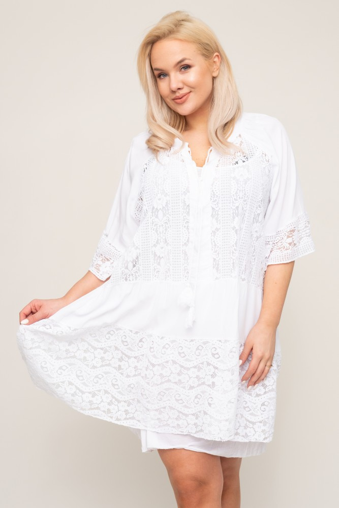  White NEPHIA Lace Tunic