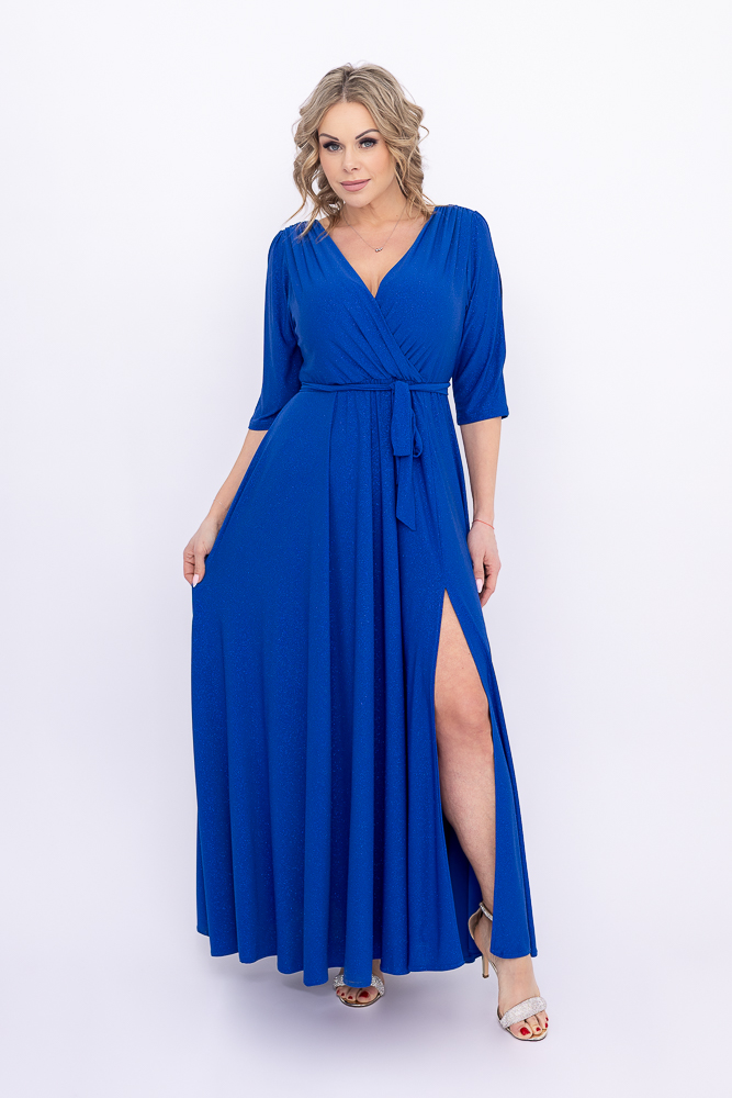 Kornblumen-Brokatkleid