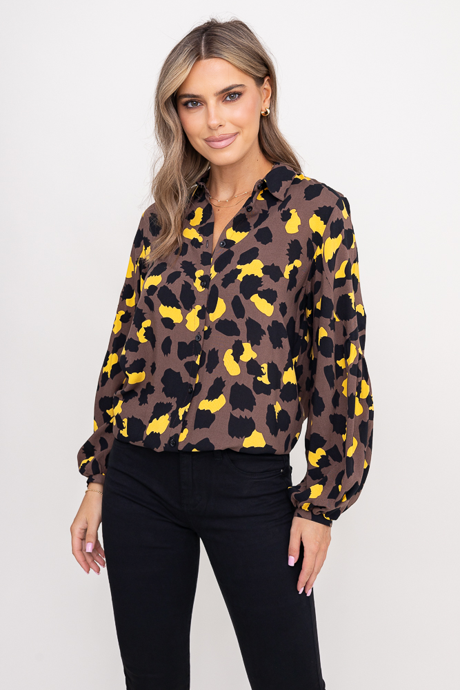 Chemise brune à manches chamois Modèle 4