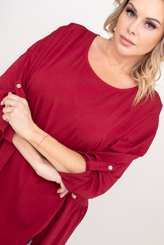 Maroon Asymmetrical Tunic