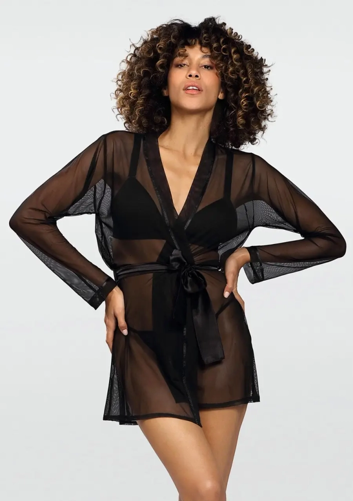 Black tulle negligee