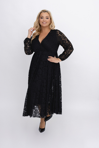  Czarna Sukienka koronkowa