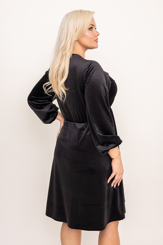 Czarna Sukienka welurowa APERI