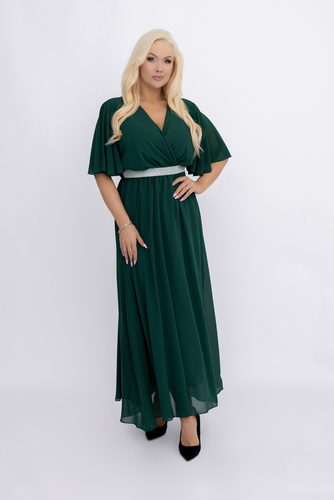 Chabrowa Sukienka szyfonowa z paskiem EGELI