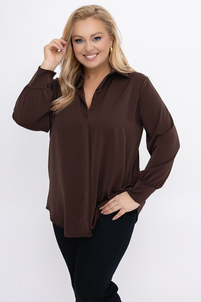 Czekoladowa Koszula satynowa