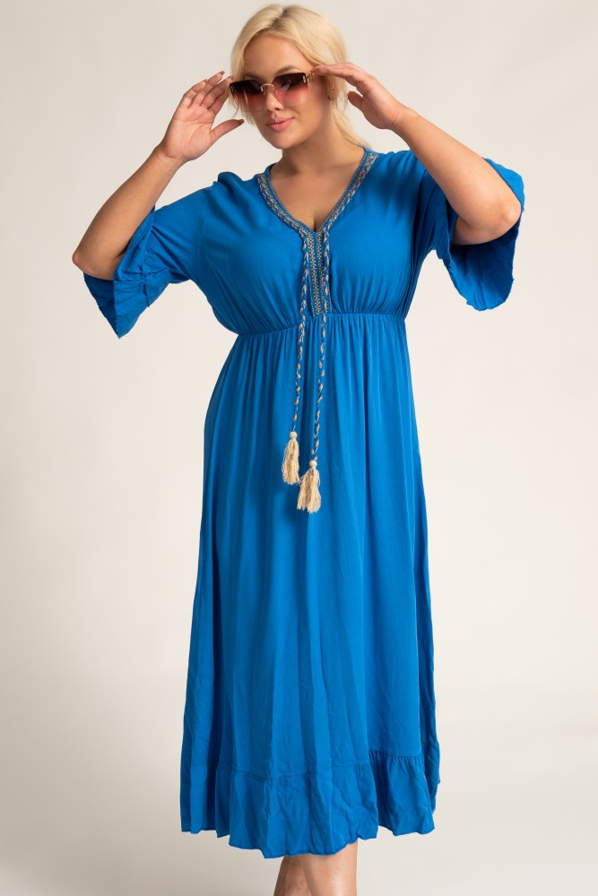 Cornflower Cut-Off Dress AMORENA