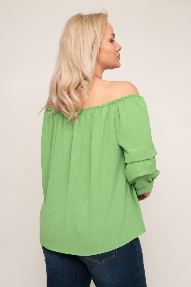 Light green Blouse with crinkle sleeves NANSI