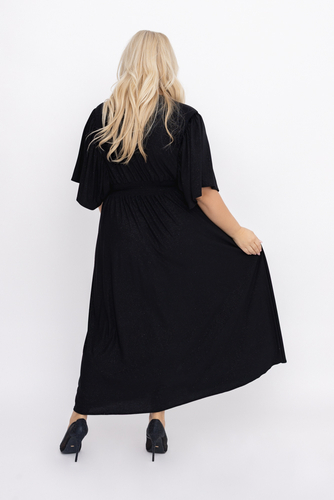 Black Brocade Dress with Crease