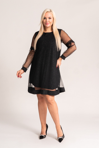  Black Dress with see-through sleeves BEVERI