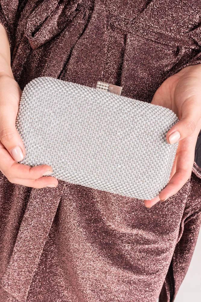 Silver AFTERIO Evening Handbag