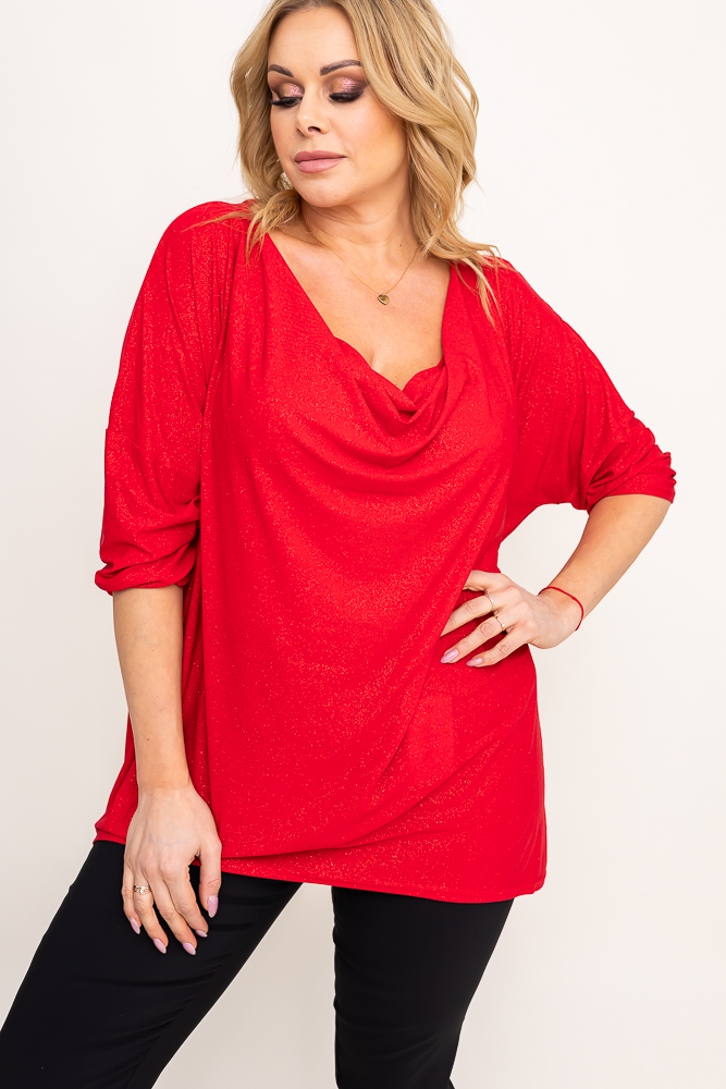 Rød glitterbluse