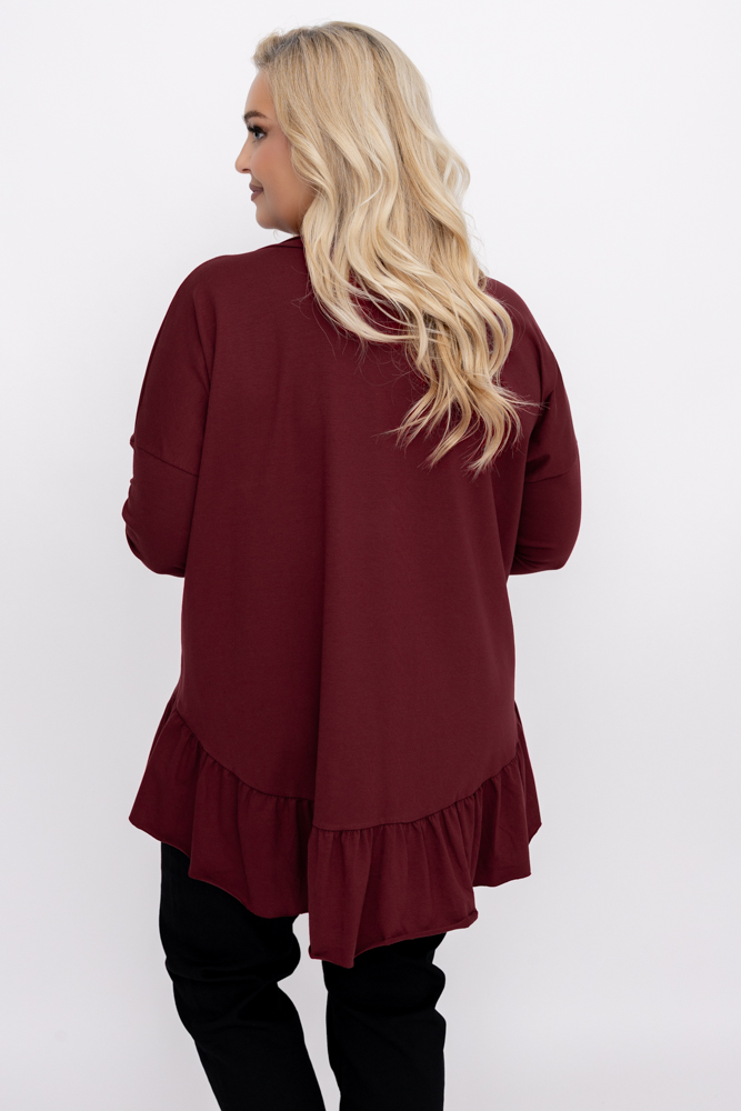  Blusa granate con volante