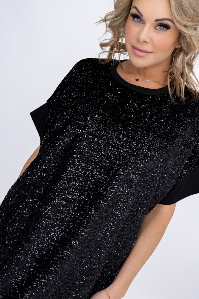 Robe à paillettes noire