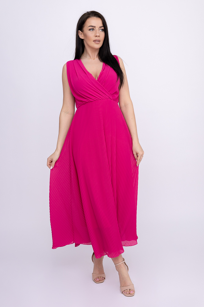 Fuksjowa plisowana Sukienka szyfonowa GUSTEN