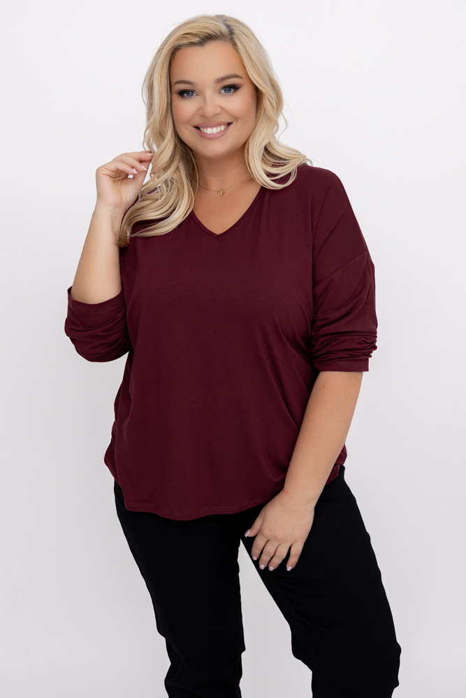 Blusa cereza con escote corazón