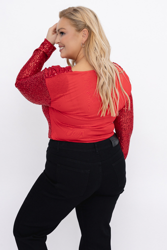 Czerwone Body cekinowe