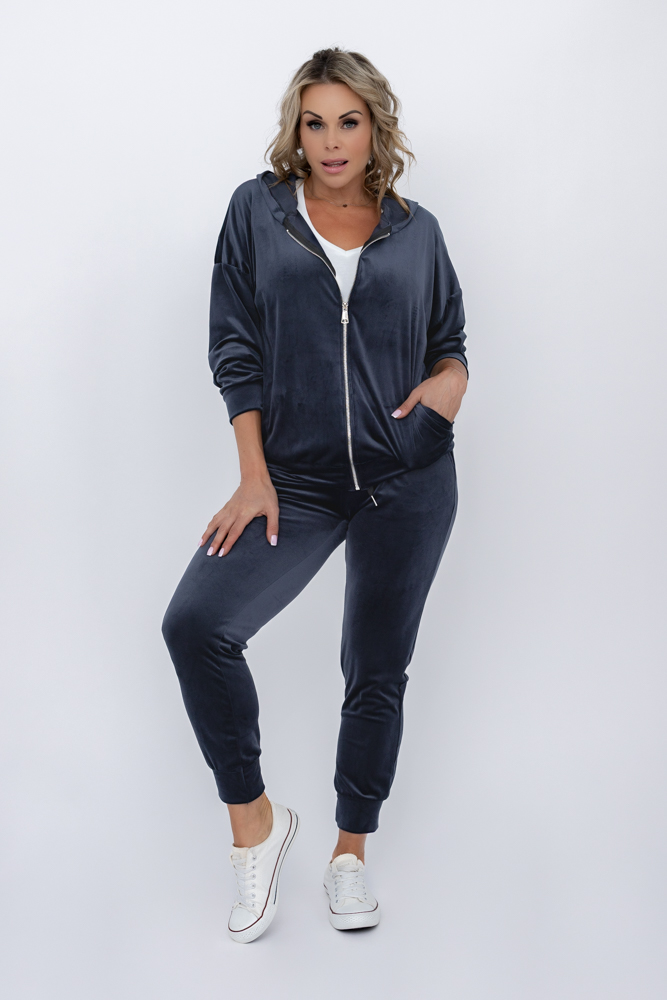 Ensemble de survêtement en velours bleu marine