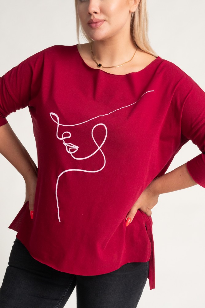 Wiśniowa Bluzka REVUMI Wzór 10