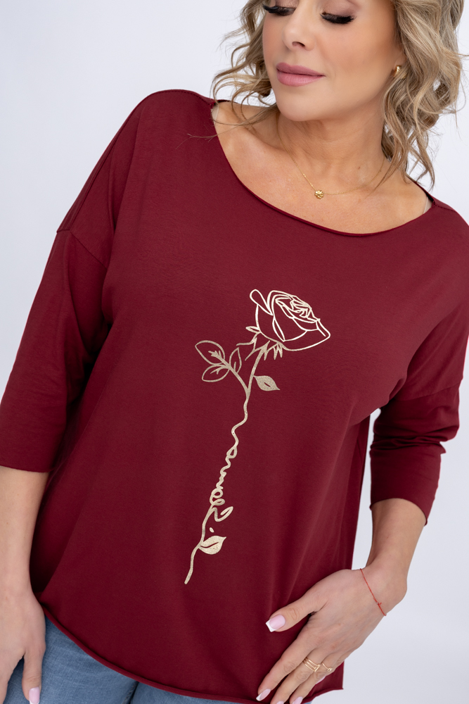 Blusa granate Estampado 1