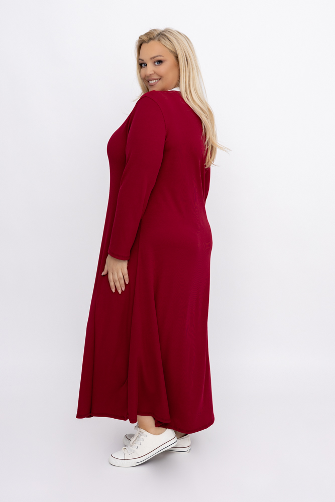 Maroon Ribbed Dress