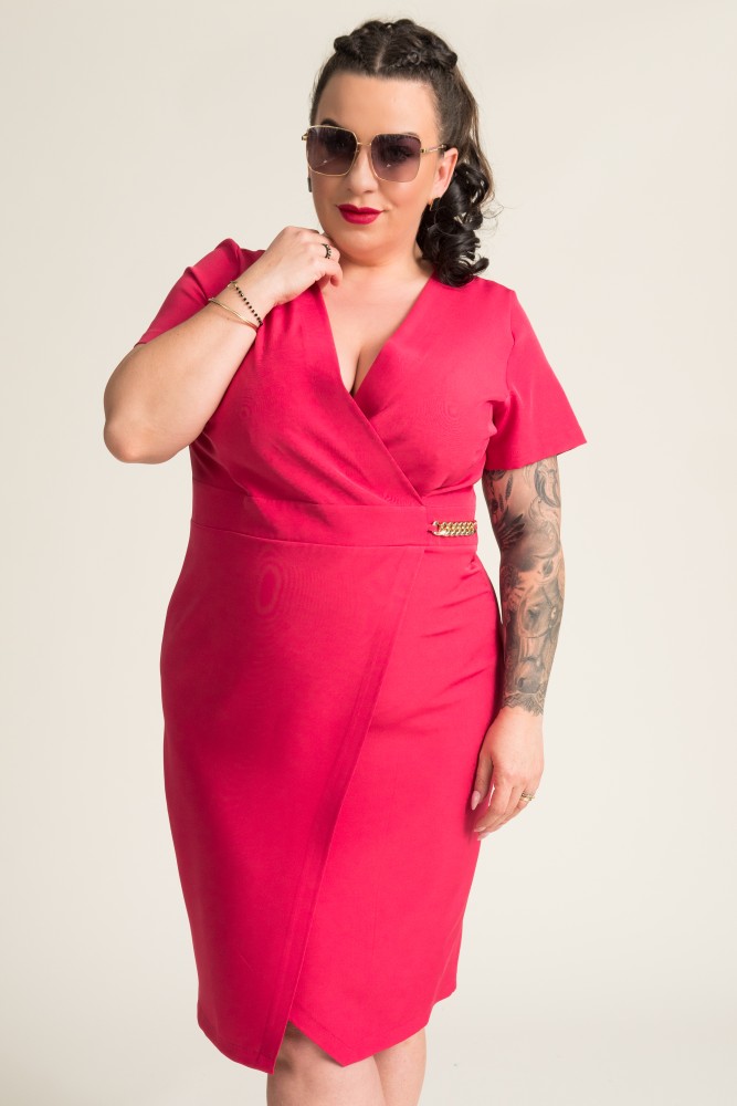Robe à chaînes framboise