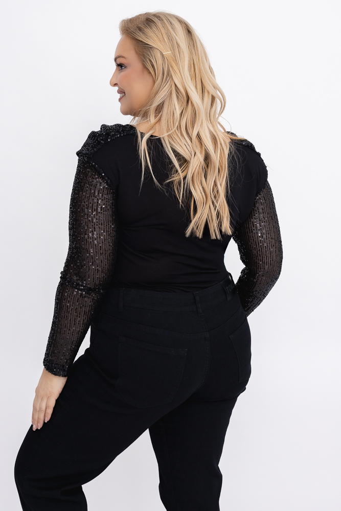 Czarne Body cekinowe