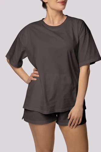 Pyjama graphite avec short