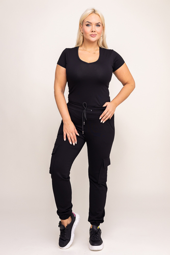 Czarne Spodnie bojówki LENVI