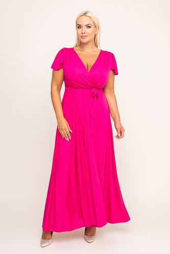 Rochie brocart fucsia