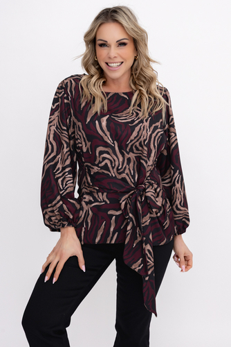 Chocolate Blouse with Ties