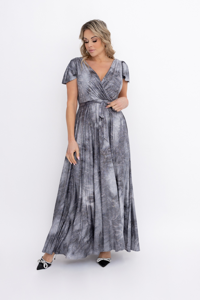 Robe en brocart bleuet