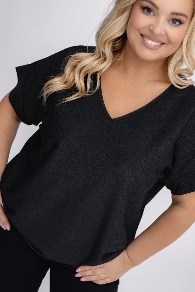 Czarna Bluzka błyszcząca