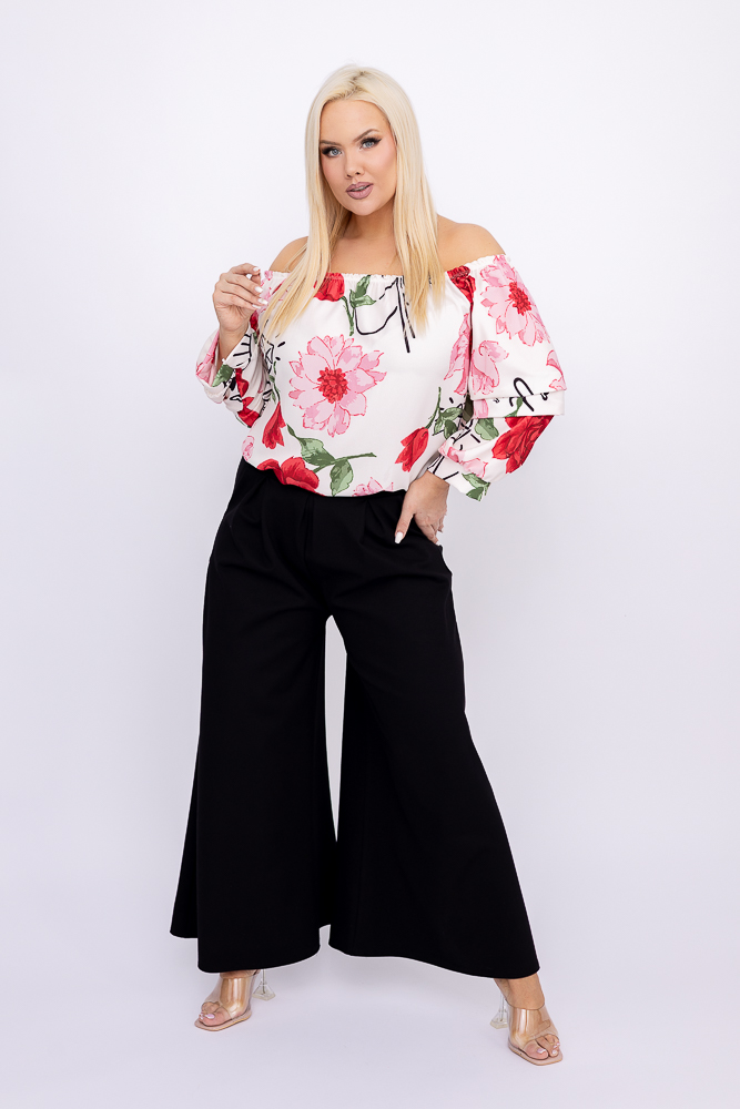 Czarne Spodnie dzwony