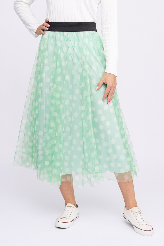 Green Pea Tulle Skirt