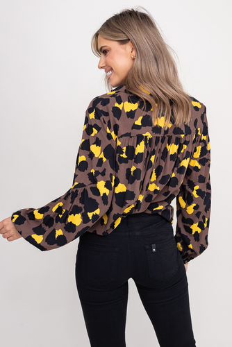 Chemise brune à manches chamois Modèle 4