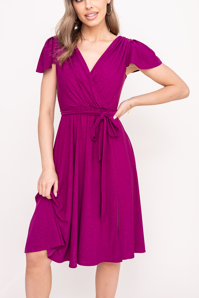 Robe en brocart prune