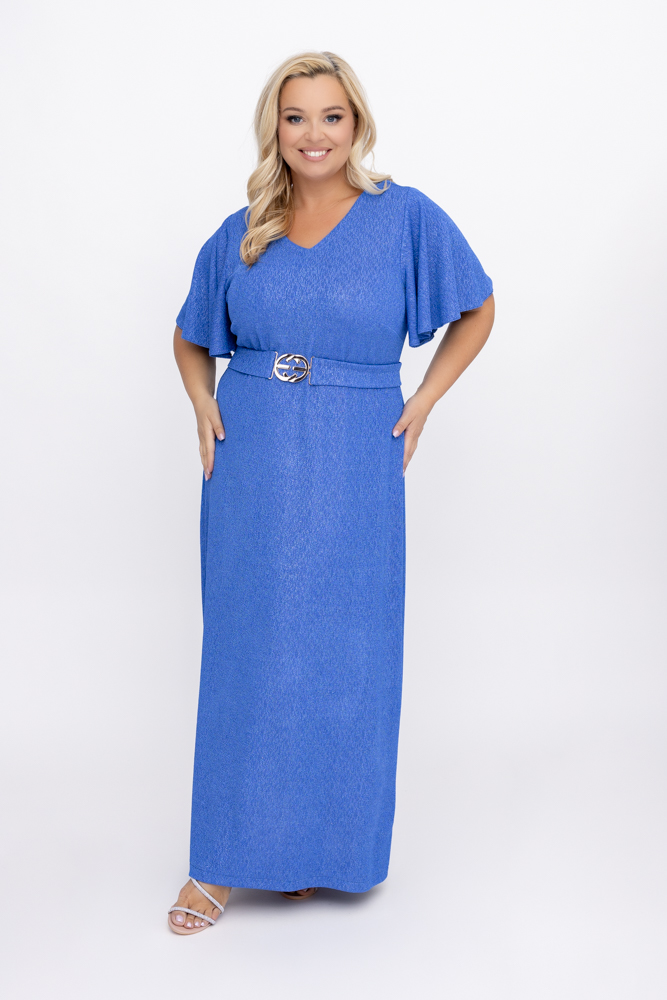 Blue Shimmer Maxi Dress