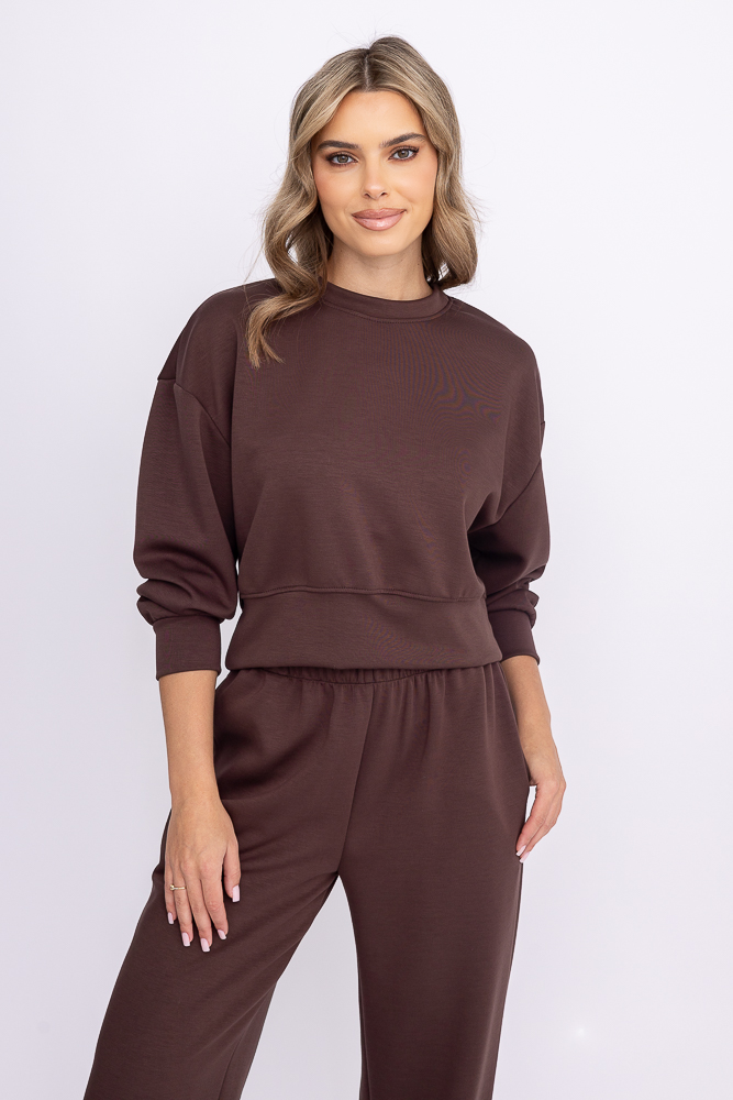 Ciemnobrązowa Bluza dresowa KANSIPI