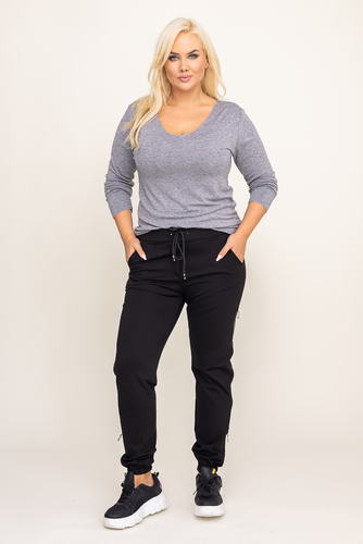 Czarne Spodnie z suwakami 