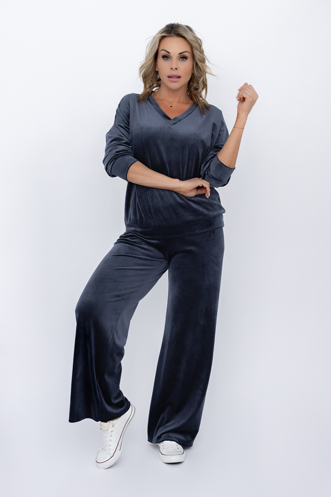 Ensemble de survêtement en velours bleu marine
